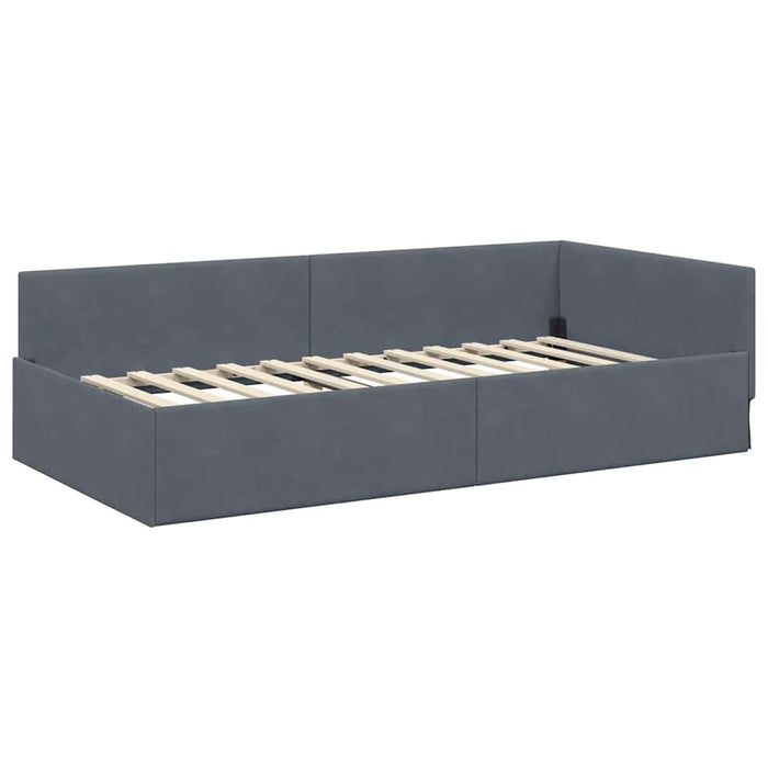 Struttura Letto Angolare con Materasso 2 pcs Grigio Velluto 3393625