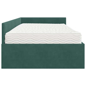 Struttura Letto Angolare con Materasso 2 pcs Verde Velluto 3393626