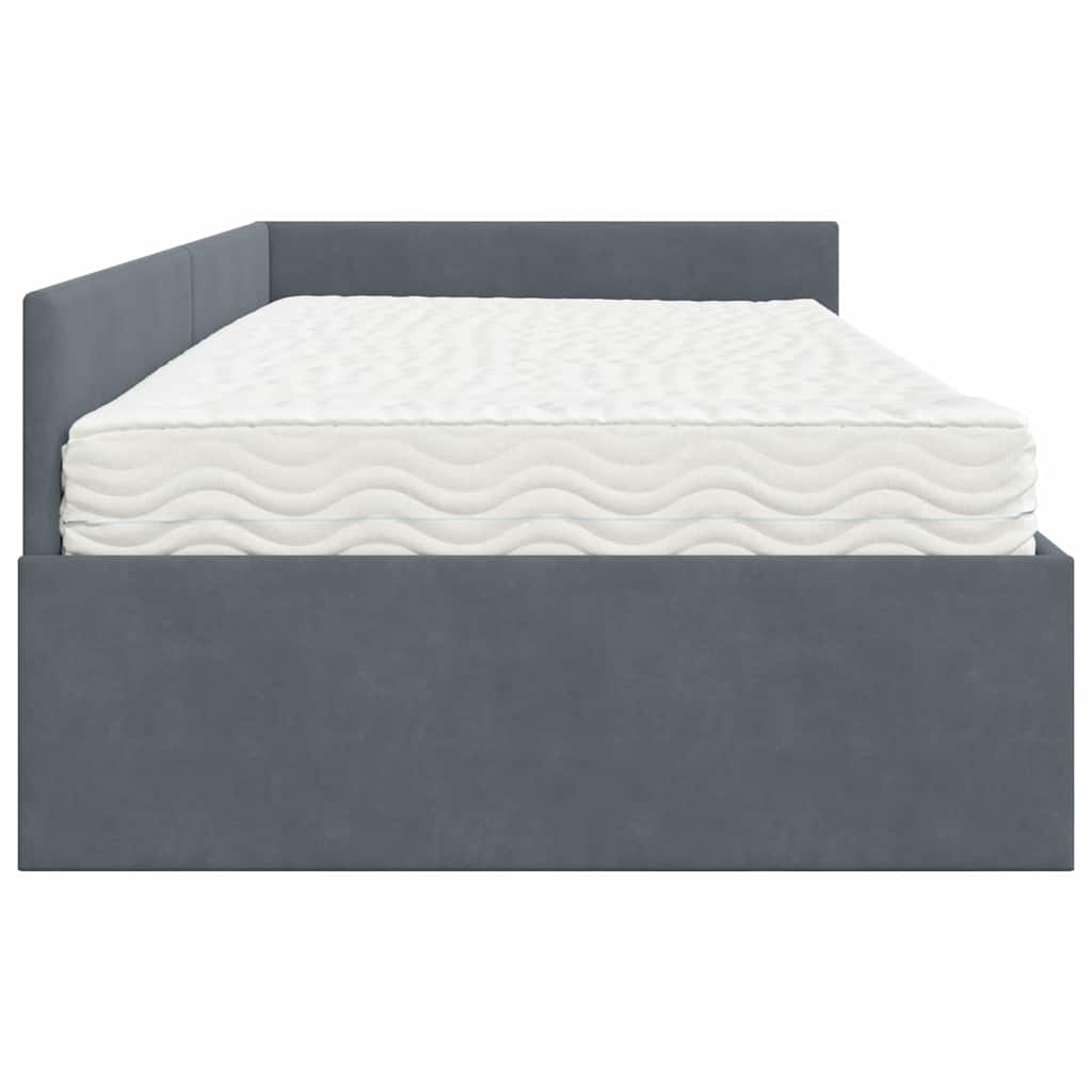 Struttura Letto Angolare con Materasso 2 pcs Grigio Velluto 3393635