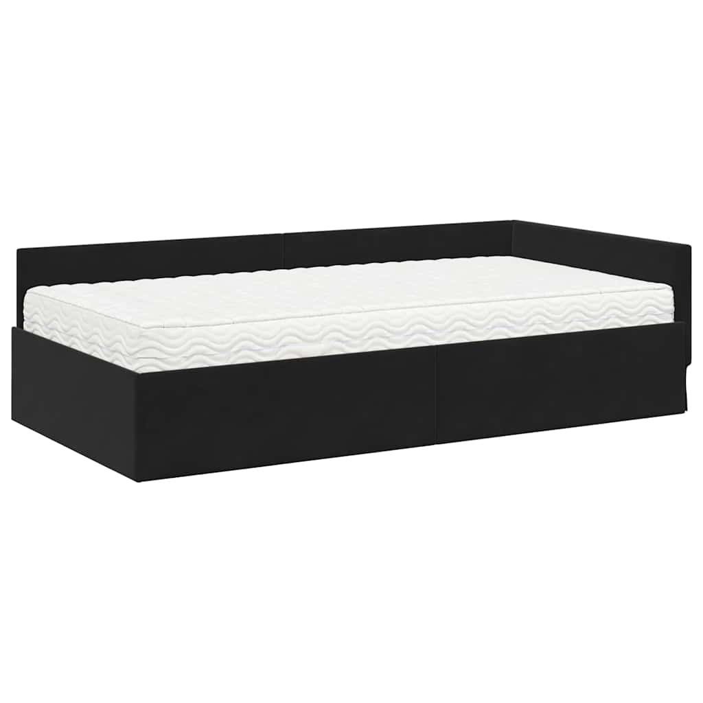 Struttura Letto Angolare con Materasso Altro 2 pcs Nero Velluto 3393639
