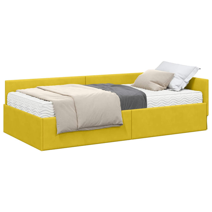 Struttura Letto Angolare con Materasso 2 pcs Giallo Velluto 3393640