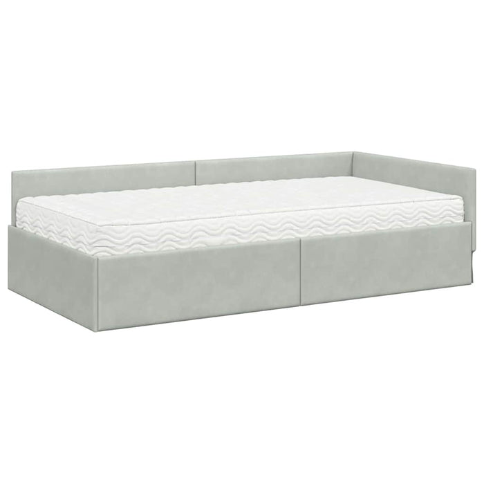 Struttura Letto Angolare con Materasso 2 pcs Grigio chiaro 3393644