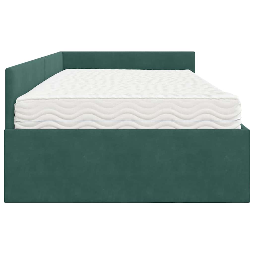 Struttura Letto Angolare con Materasso 2 pcs Verde Velluto 3393646