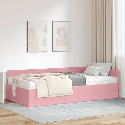 Struttura Letto Angolare con Materasso 2 pcs Grigio Velluto 3393647
