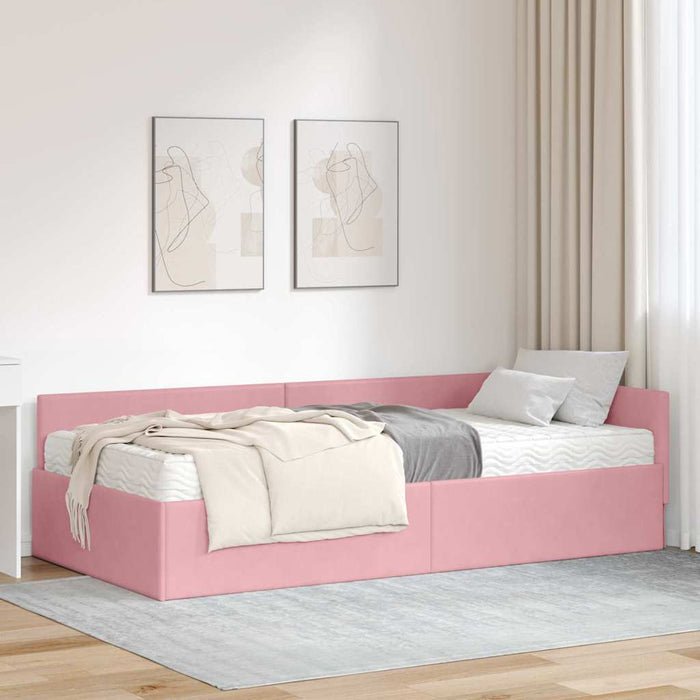 Struttura Letto Angolare con Materasso 2 pcs Grigio Velluto 3393647