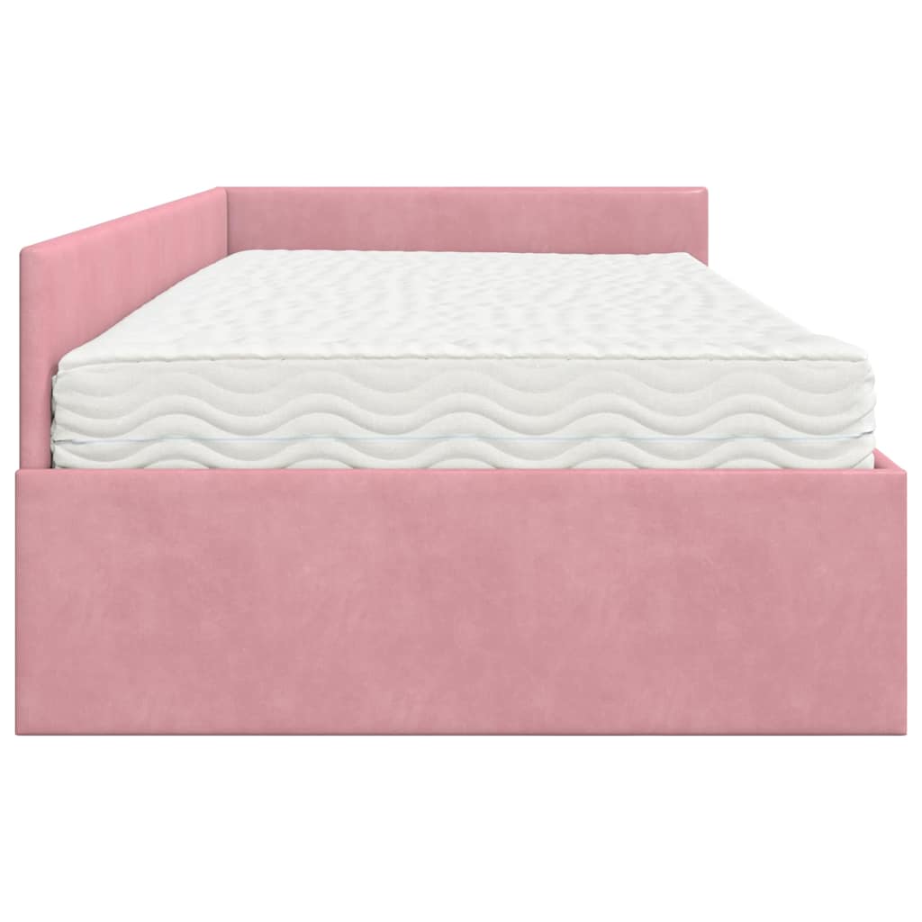 Struttura Letto Angolare con Materasso 2 pcs Grigio Velluto 3393647