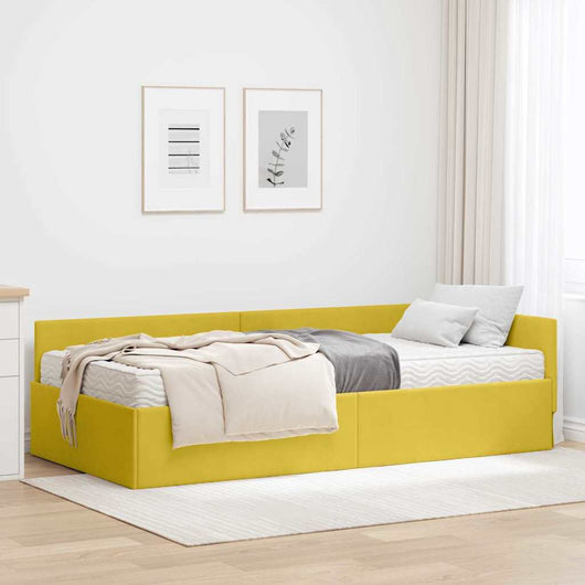 Struttura Letto Angolare con Materasso 2 pcs Giallo Velluto 3393650