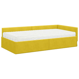 Struttura Letto Angolare con Materasso 2 pcs Giallo Velluto 3393650