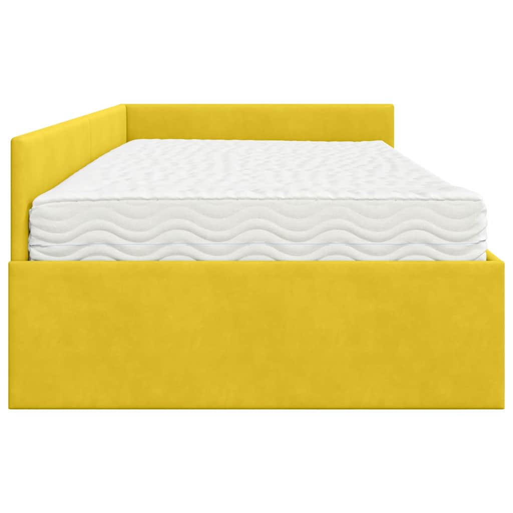 Struttura Letto Angolare con Materasso 2 pcs Giallo Velluto 3393650