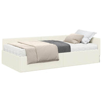 Struttura Letto Angolare con Materasso 2 pcs Crema Velluto 3393651