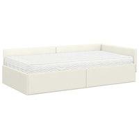 Struttura Letto Angolare con Materasso 2 pcs Crema Velluto 3393651