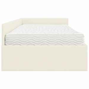 Struttura Letto Angolare con Materasso 2 pcs Crema Velluto 3393651