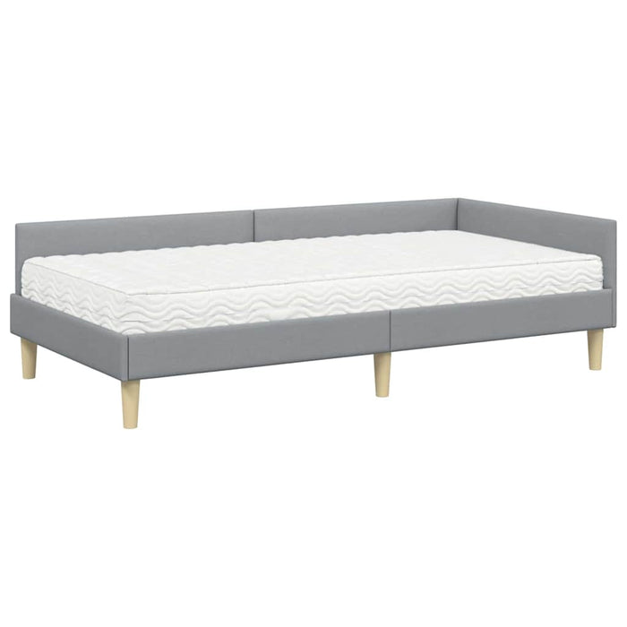 Struttura Letto Angolare con Materasso 2 pcs Grigio chiaro 3393653