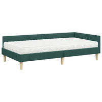 Struttura Letto Angolare con Materasso 2 pcs Verde Tessuto 3393657