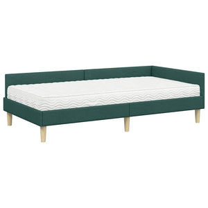 Struttura Letto Angolare con Materasso 2 pcs Verde Tessuto 3393657