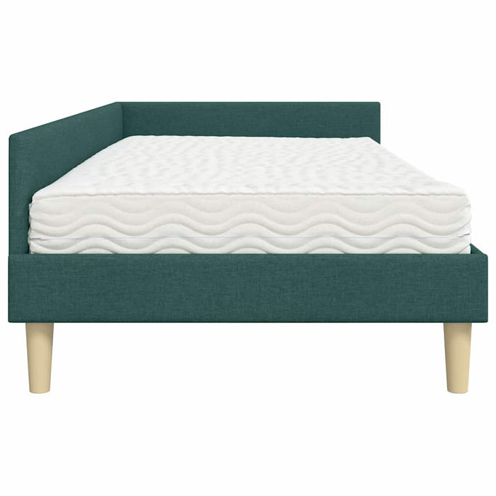 Struttura Letto Angolare con Materasso 2 pcs Verde Tessuto 3393657