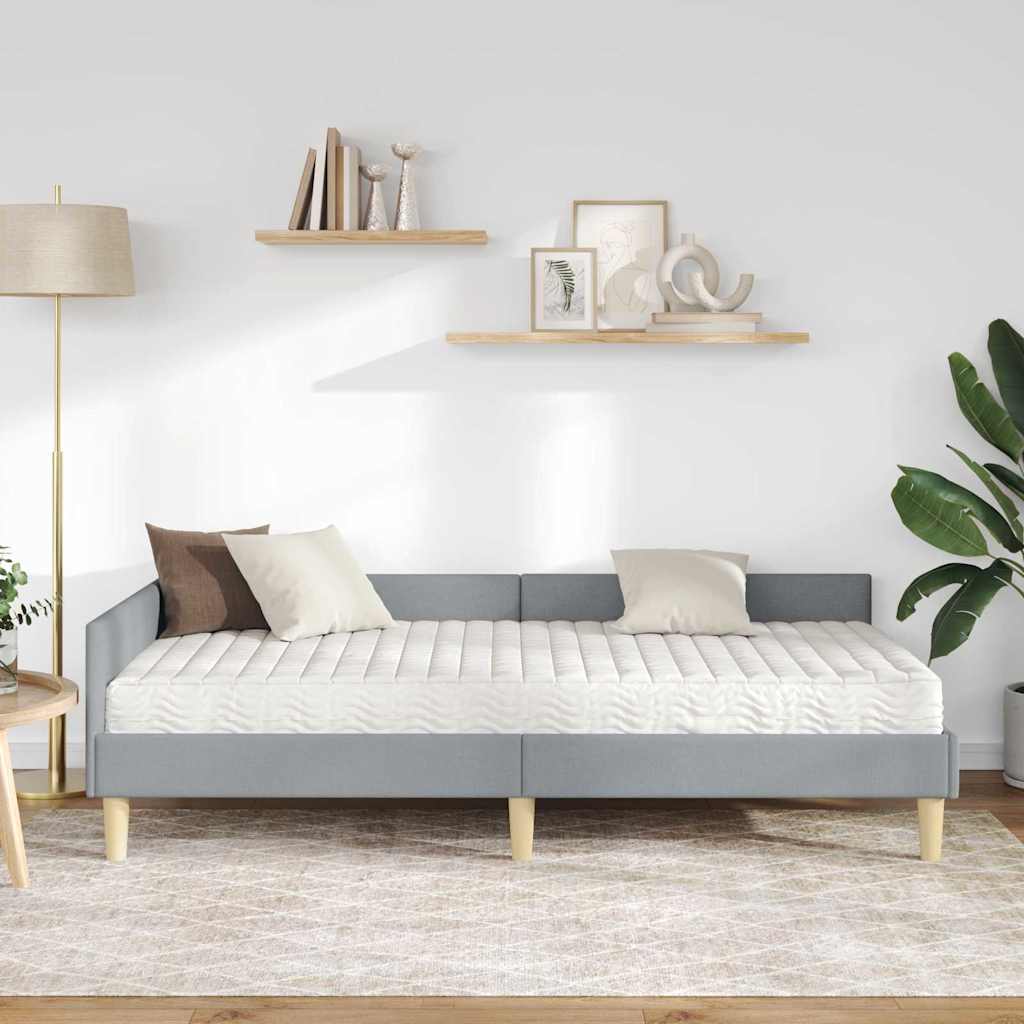 Struttura Letto Angolare con Materasso 2 pcs Grigio chiaro