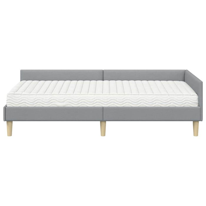 Struttura Letto Angolare con Materasso 2 pcs Grigio chiaro 3393661
