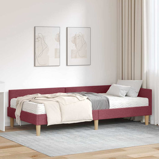 Struttura Letto Angolare con Materasso 2 pcs Grigio Tessuto 3393664
