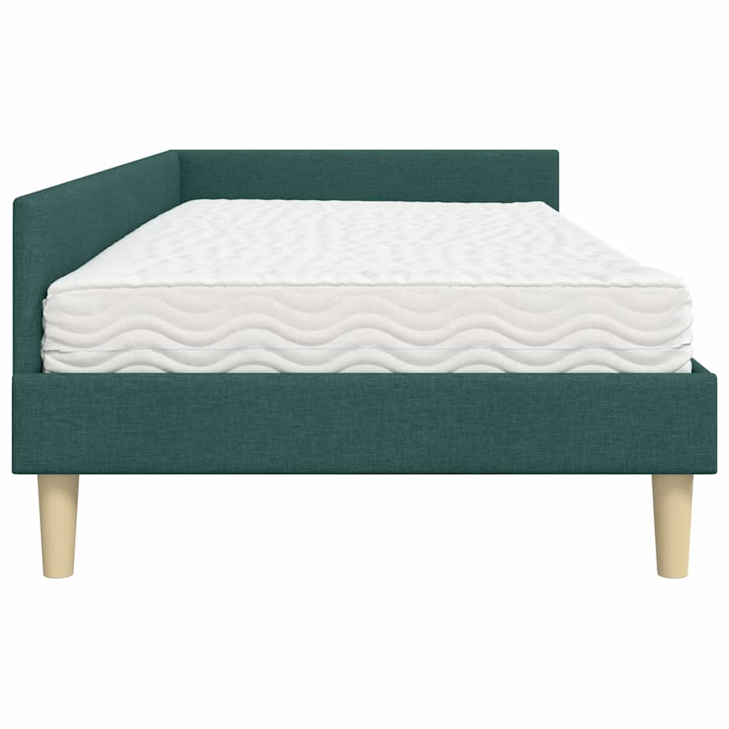 Struttura Letto Angolare con Materasso 2 pcs Verde Tessuto 3393665
