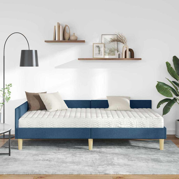 Struttura Letto Angolare con Materasso Altro 2 pcs Blu Tessuto 3393668