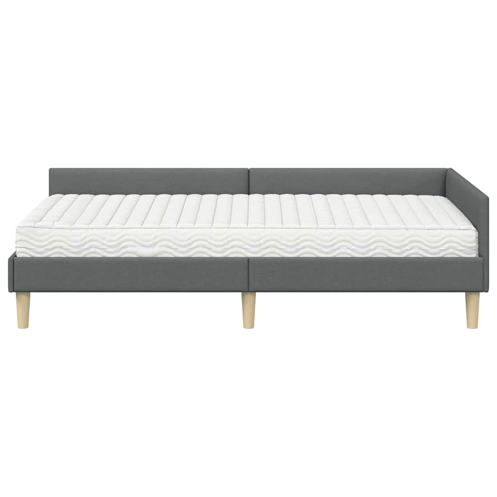 Struttura Letto Angolare con Materasso 2 pcs Grigio Tessuto 3393670
