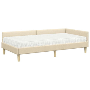 Struttura Letto Angolare con Materasso 2 pcs Crema Tessuto 3393675