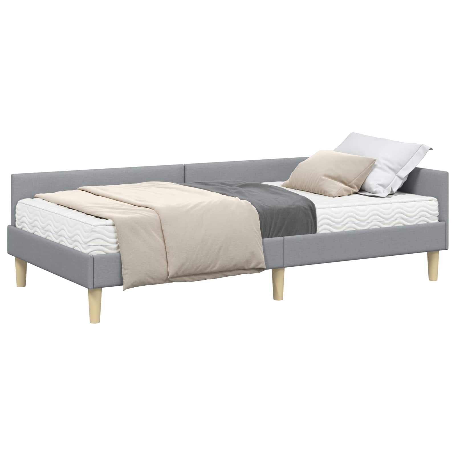 Struttura Letto Angolare con Materasso 2 pcs Grigio chiaro 3393677