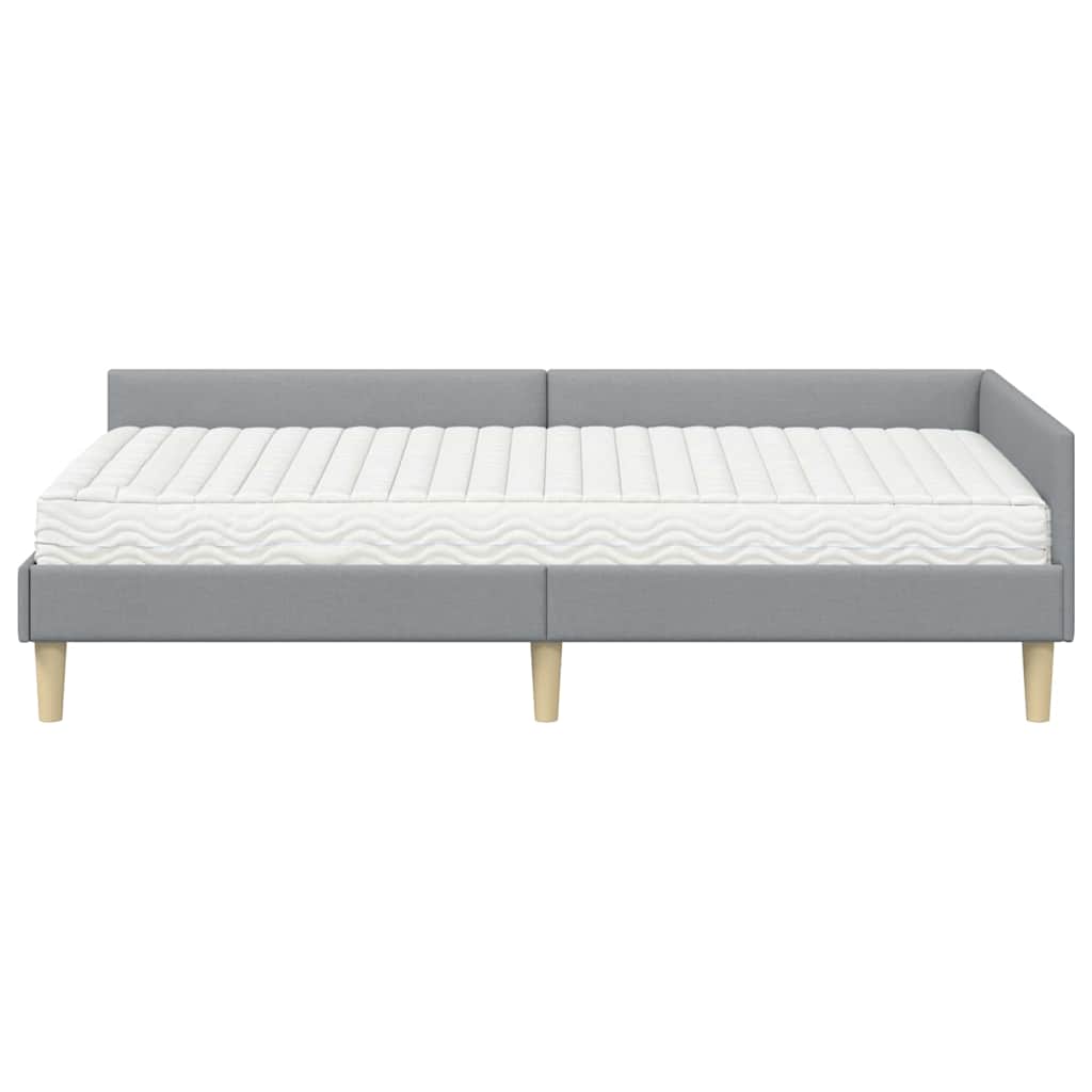 Struttura Letto Angolare con Materasso 2 pcs Grigio chiaro 3393677