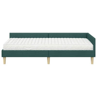 Struttura Letto Angolare con Materasso 2 pcs Verde Tessuto 3393681