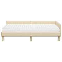 Struttura Letto Angolare con Materasso 2 pcs Crema Tessuto 3393683