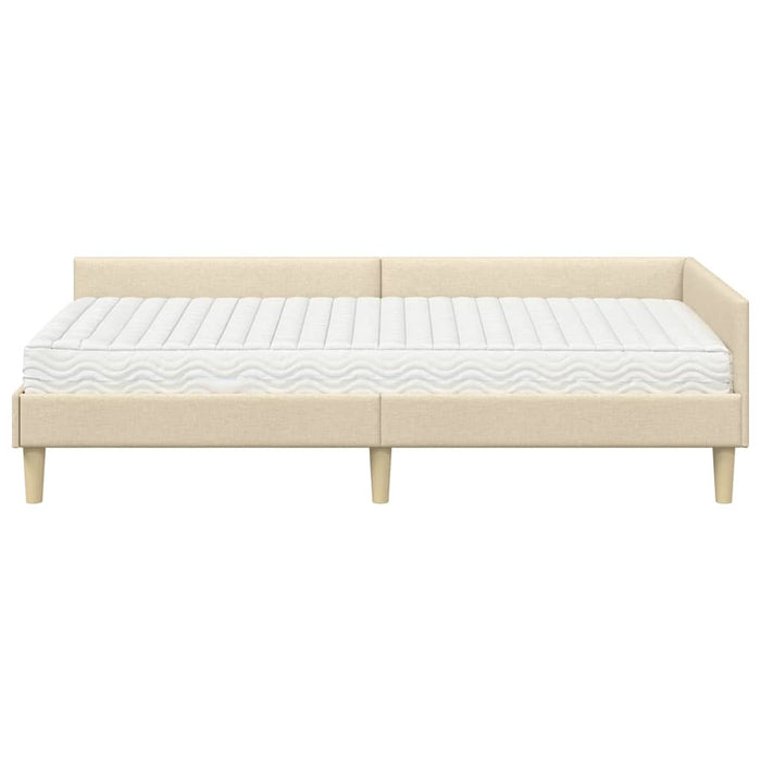 Struttura Letto Angolare con Materasso 2 pcs Crema Tessuto 3393683
