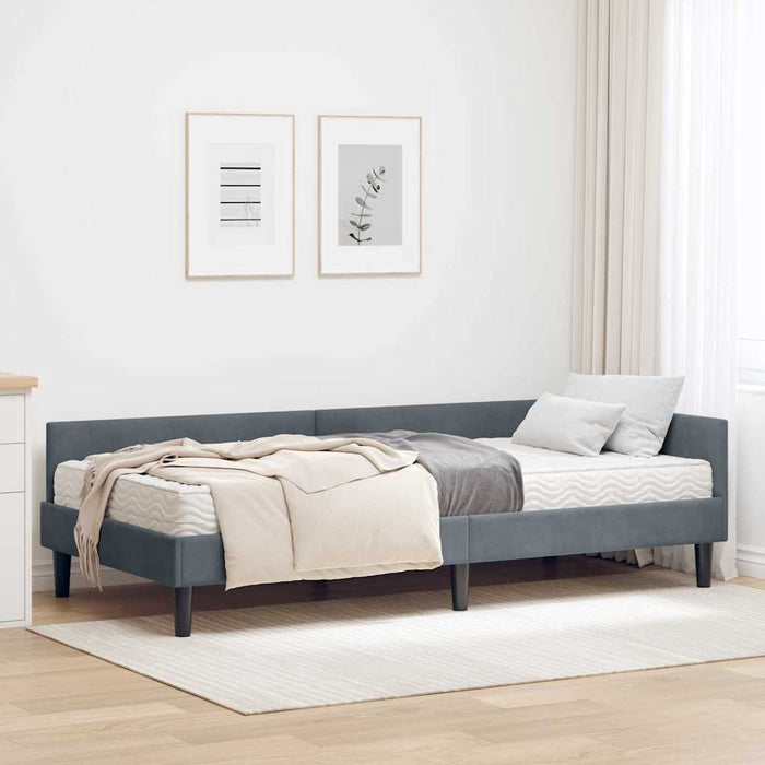 Struttura Letto Angolare con Materasso 2 pcs Grigio Velluto 3393687