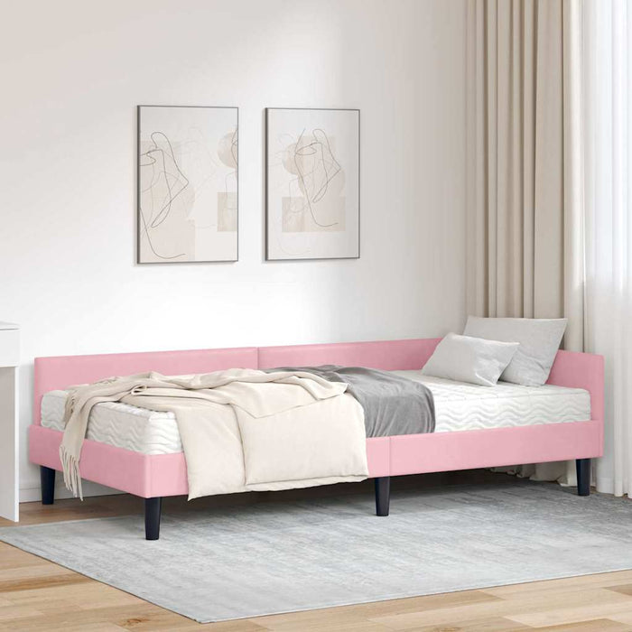 Struttura Letto Angolare con Materasso 2 pcs Grigio Velluto 3393689