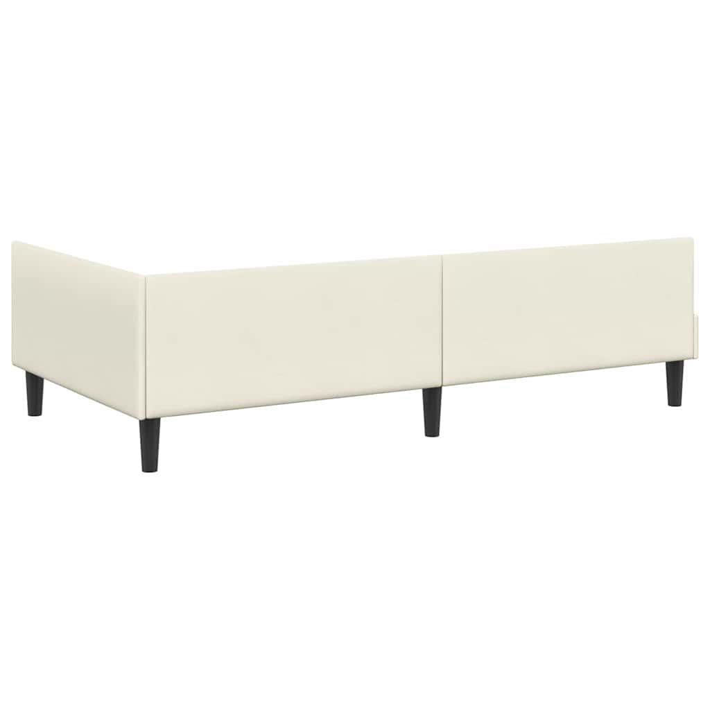 Struttura Letto Angolare con Materasso 2 pcs Crema Velluto 3393693