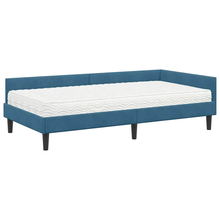 Struttura Letto Angolare con Materasso Altro 2 pcs Blu Velluto 3393695