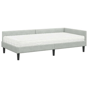 Struttura Letto Angolare con Materasso 2 pcs Grigio chiaro 3393696