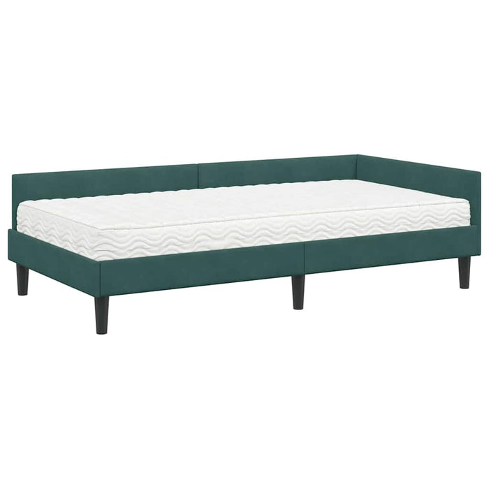 Struttura Letto Angolare con Materasso 2 pcs Verde Velluto 3393698