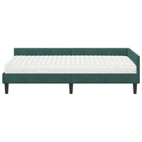 Struttura Letto Angolare con Materasso 2 pcs Verde Velluto 3393698