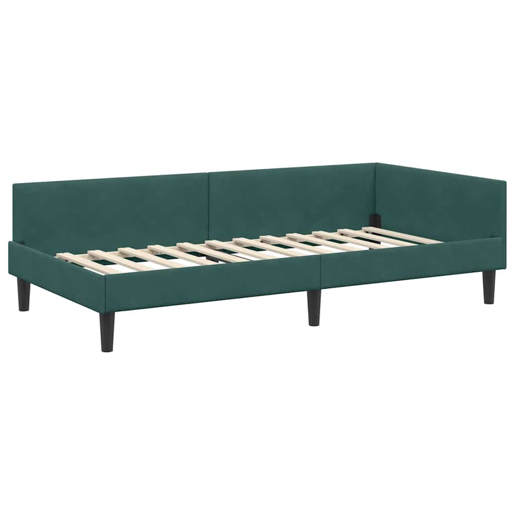 Struttura Letto Angolare con Materasso 2 pcs Verde Velluto 3393698