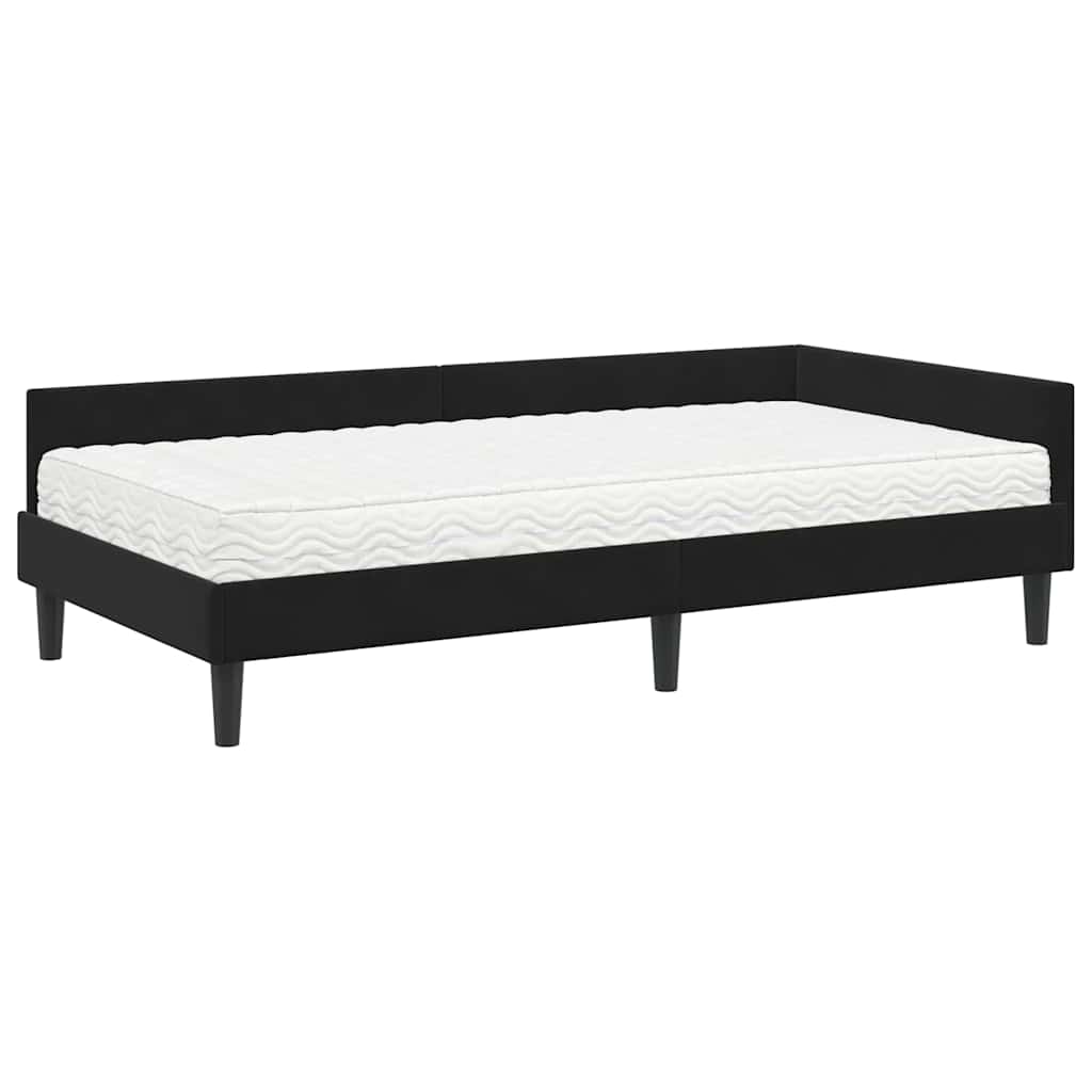 Struttura Letto Angolare con Materasso Altro 2 pcs Nero Velluto 3393701
