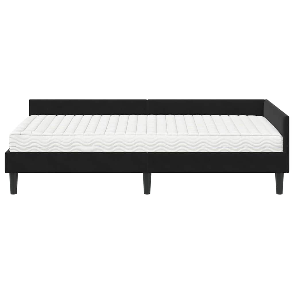 Struttura Letto Angolare con Materasso Altro 2 pcs Nero Velluto 3393701