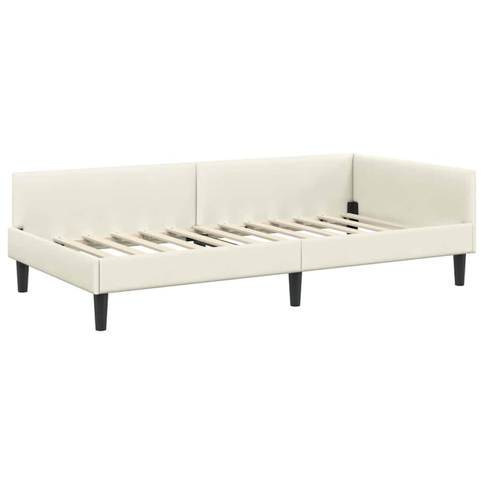 Struttura Letto Angolare con Materasso 2 pcs Crema Velluto 3393703