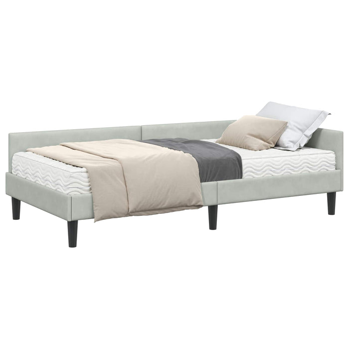 Struttura Letto Angolare con Materasso 2 pcs Grigio chiaro 3393706