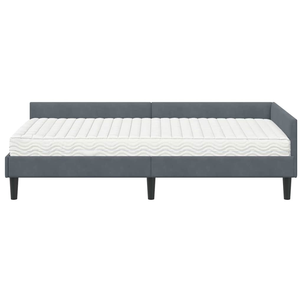 Struttura Letto Angolare con Materasso 2 pcs Grigio Velluto 3393707