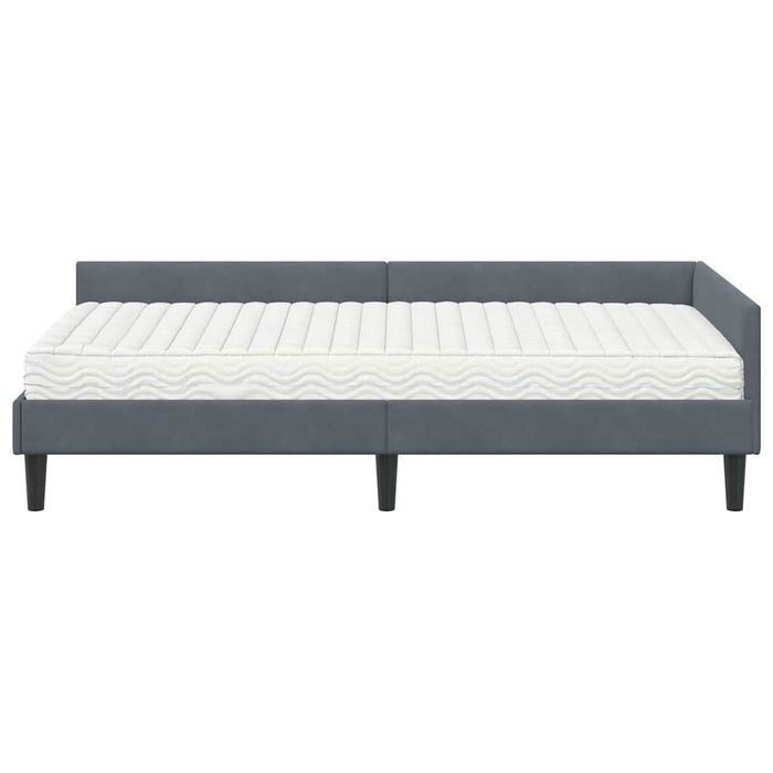Struttura Letto Angolare con Materasso 2 pcs Grigio Velluto 3393707