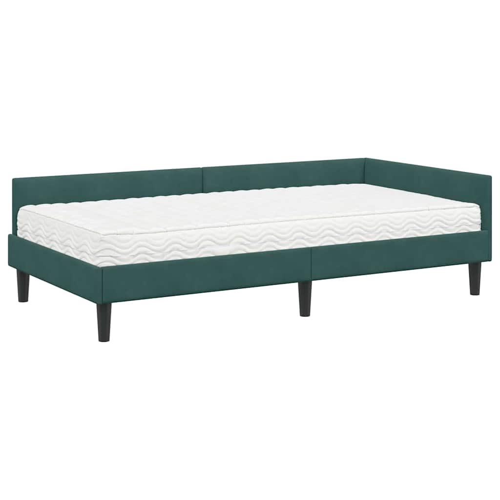 Struttura Letto Angolare con Materasso 2 pcs Verde Velluto 3393708