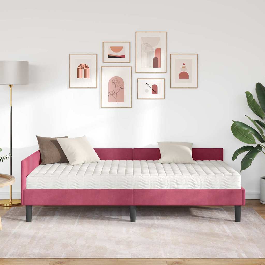 Struttura Letto Angolare con Materasso 2 pcs Verde Velluto 3393710