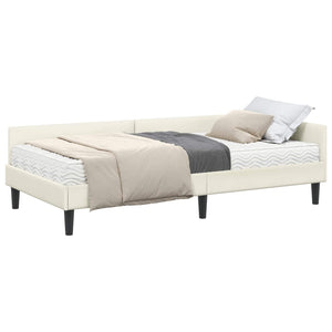 Struttura Letto Angolare con Materasso 2 pcs Crema Velluto 3393713