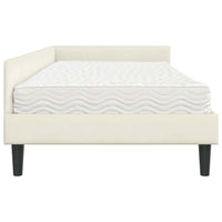 Struttura Letto Angolare con Materasso 2 pcs Crema Velluto 3393713